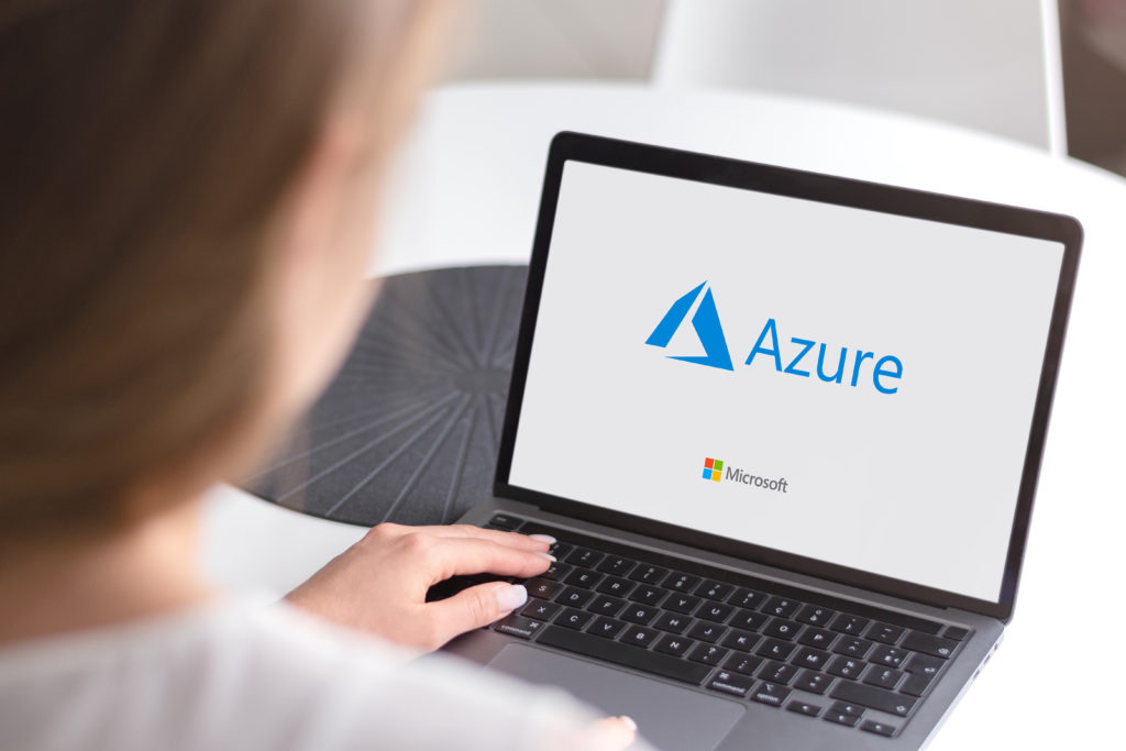 Notebook with Microsoft Azure logo.